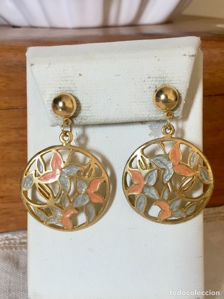 Joyeria: Pendientes vintage esmaltados - Foto 1