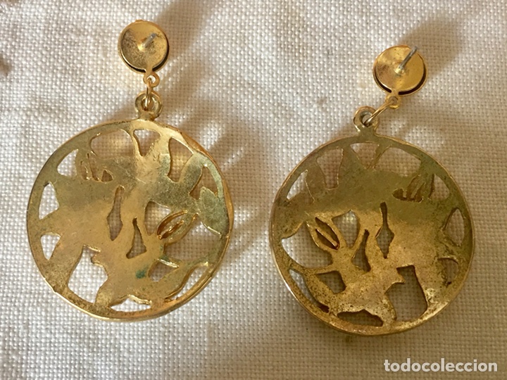 Joyeria: Pendientes vintage esmaltados - Foto 2