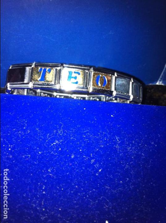 Joyeria: PULSERA EXTENSIBLE DE ACERO Y PLATA DE LEY CON EL NOMBRE DE TEO - Foto 1