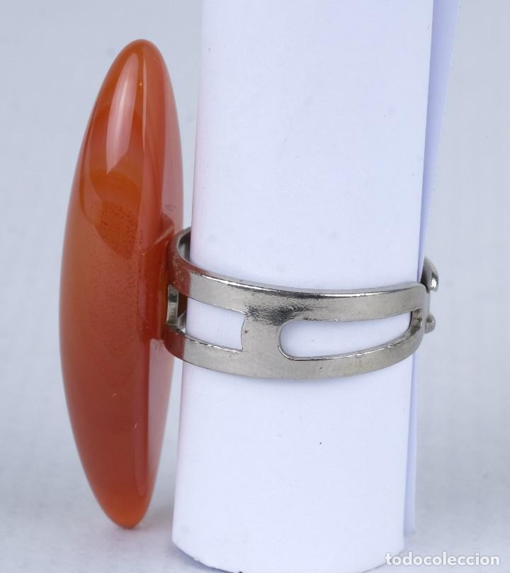 Joyeria: Anillo en metal plateado con piedra &aacute;gata - Foto 2