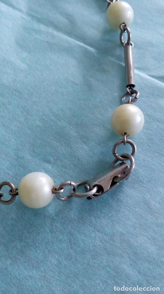 Joyeria: Gargantilla de plata y bolas blancas - Foto 2