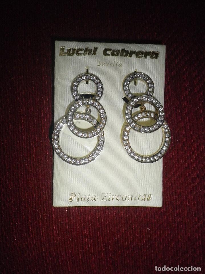 Joyeria: PENDIENTES DE PLATA Y ZIRCONITAS MARCA LUCHI CABRERA SEVILLA