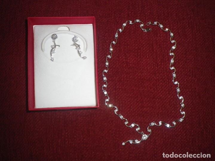 Joyeria: CONJUNTO COLLAR Y PENDIENTE PLATA Y ZIRCONITAS MARCA LUCHI CABRERA SEVILLA