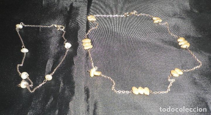 Joyeria: gargantilla y pulsera con perlas de rio - Foto 1