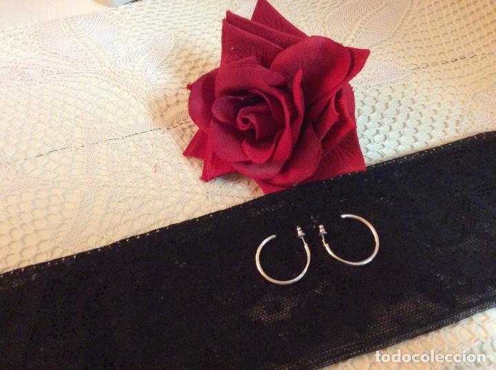 Joyeria: Aros de metal plateado liso. - Foto 1
