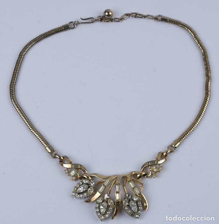 Joyeria: Collar en metal dorado con cristal - Foto 1