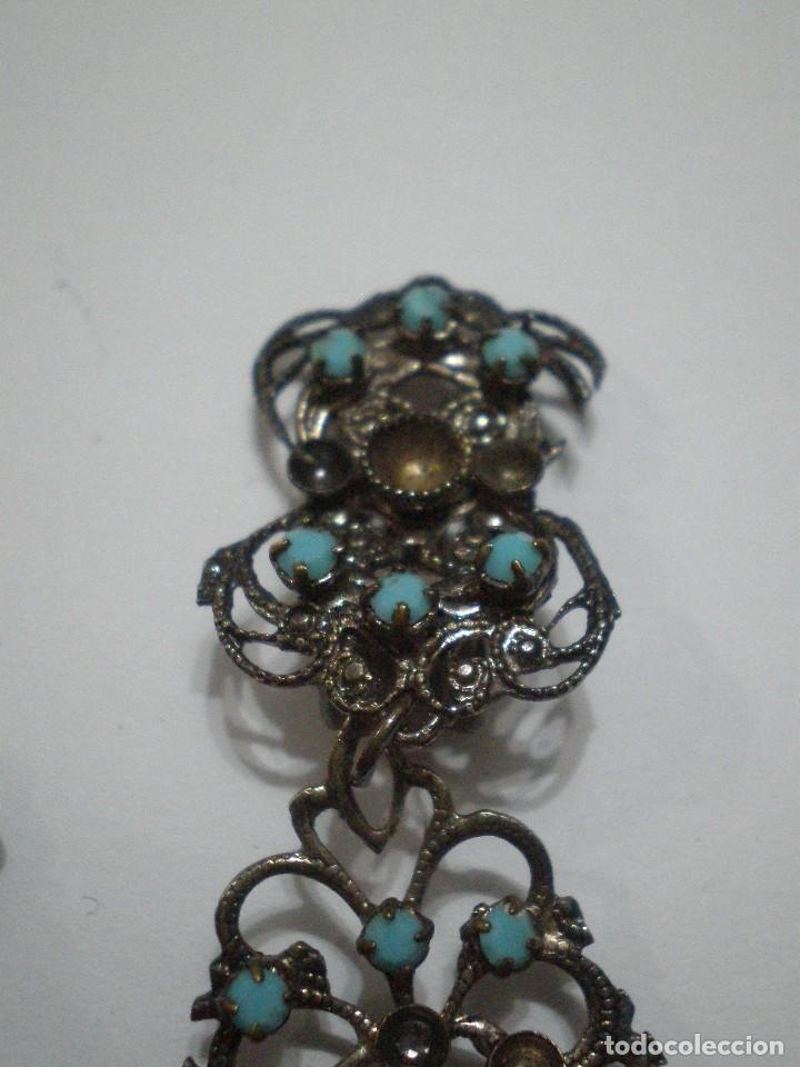 Joyeria: PENDIENTES DE PELLIZCO CON PIEDRAS 7,3 X 3 CM - Foto 5