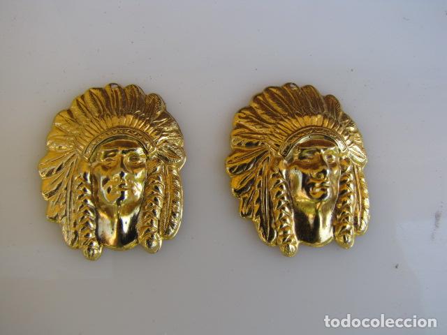 Joyeria: Dos cabezas de indio. Ba&ntilde;o de oro. Versace - Foto 3