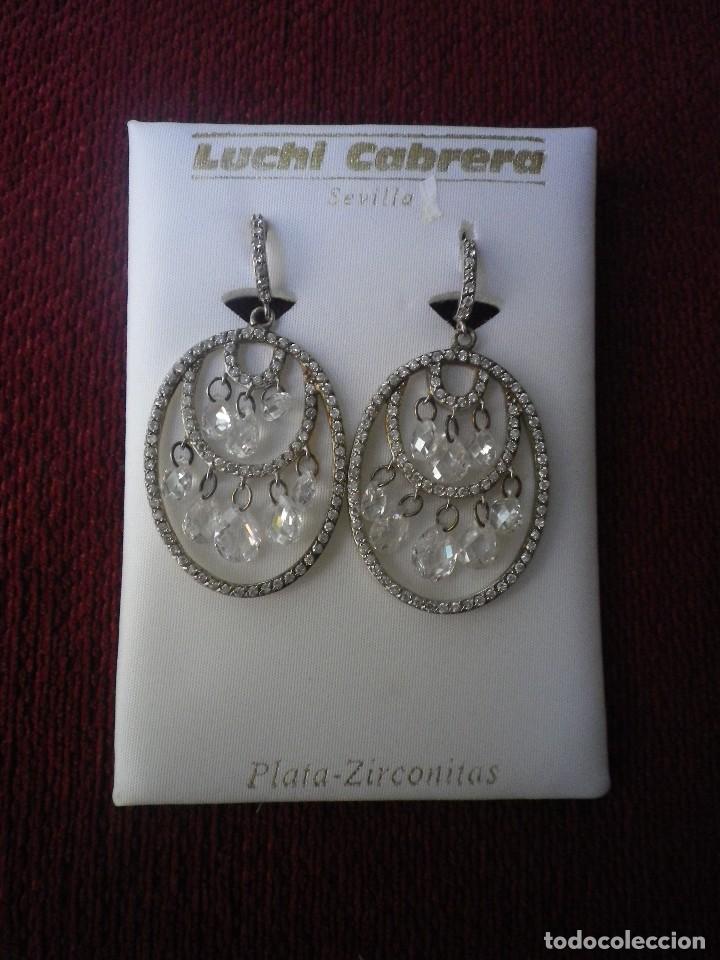 Joyeria: PENDIENTES DE PLATA Y ZIRCONITAS MARCA LUCHI CABRERA SEVILLA