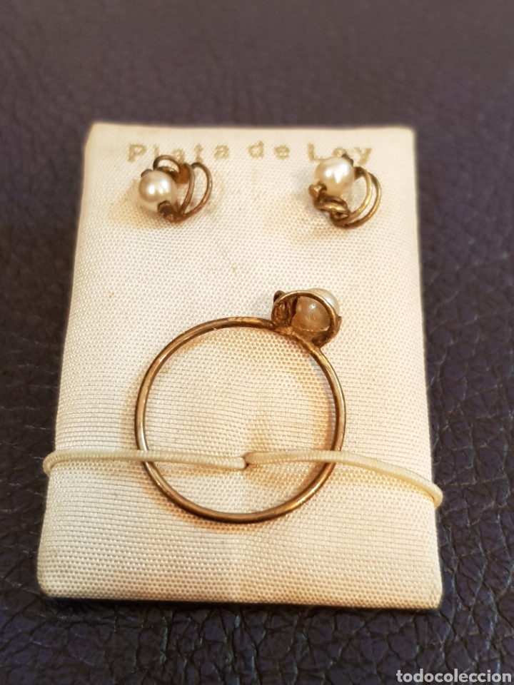 Joyeria: PENDIENTES Y ANILLO VINTAGE EN PLATA DE LEY - Foto 1