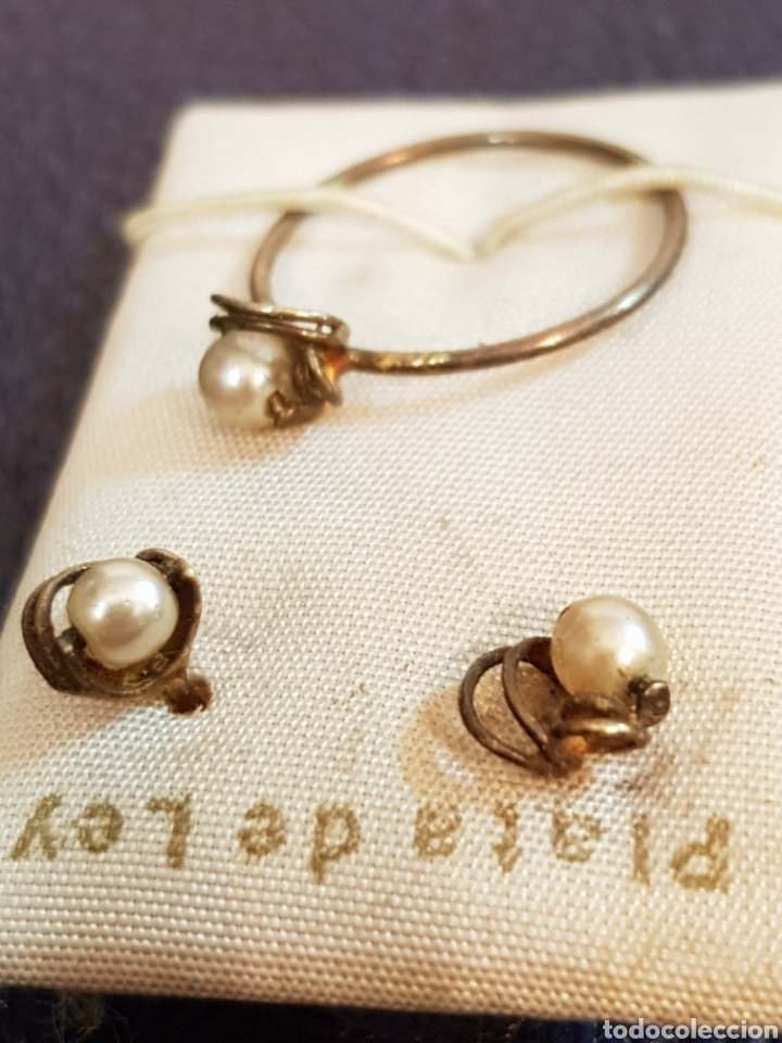 Joyeria: PENDIENTES Y ANILLO VINTAGE EN PLATA DE LEY - Foto 2