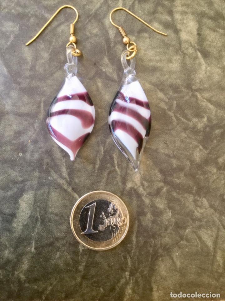 Schmuck: Pendientes en Vidrio de Murano. Ref. Hoja cebra&rdquo; NUEVOS