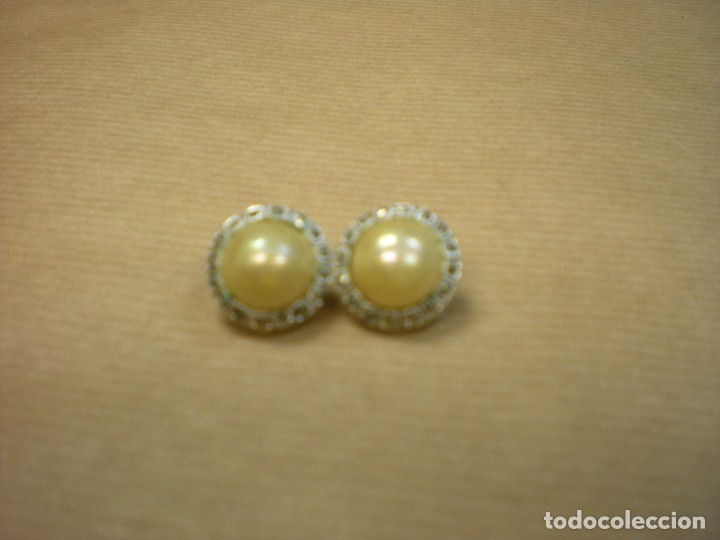 Joyeria: Pendientes  con perla sobre acero d 1 cm