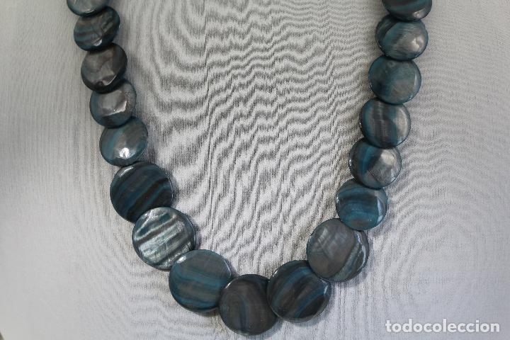 Joyeria: collar de discos de nacar azul - Foto 2