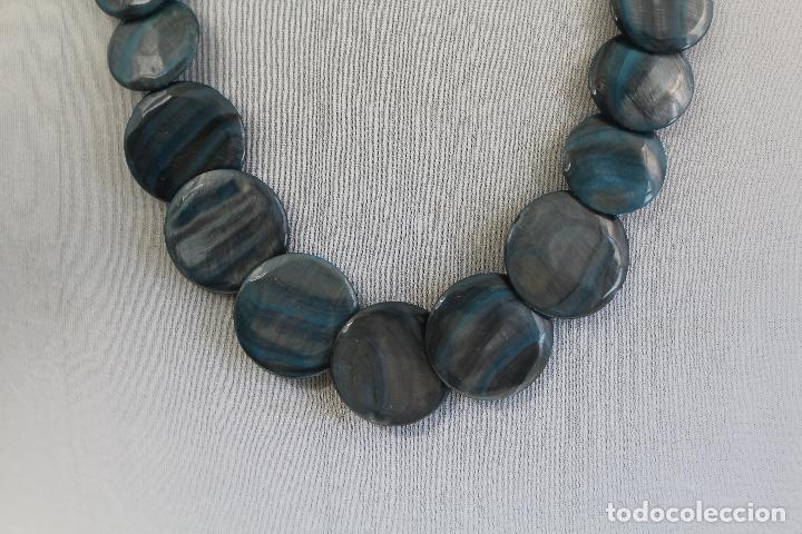 Joyeria: collar de discos de nacar azul - Foto 3