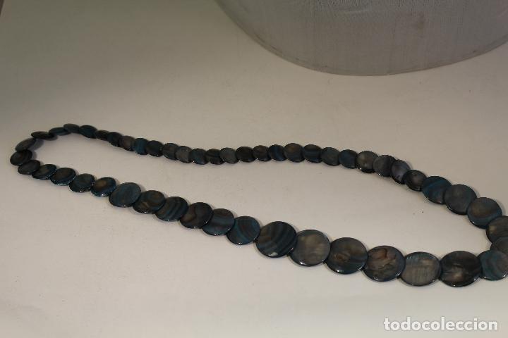 Joyeria: collar de discos de nacar azul - Foto 7