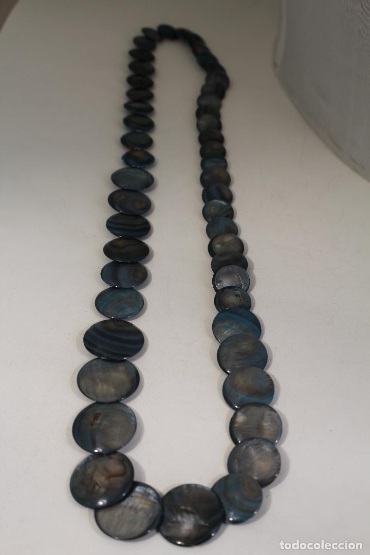 Joyeria: collar de discos de nacar azul - Foto 8