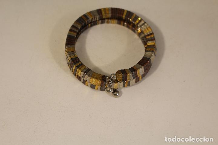 Joyeria: pulsera brazalete con lamina de oro - Foto 3