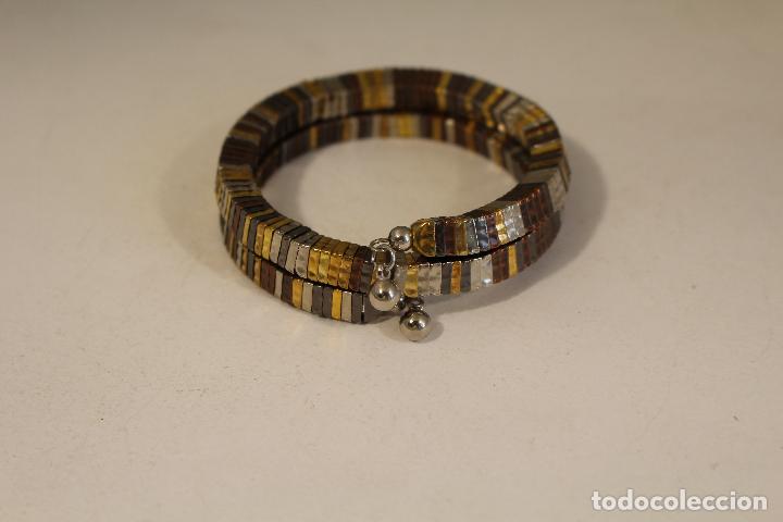 Joyeria: pulsera brazalete con lamina de oro - Foto 4