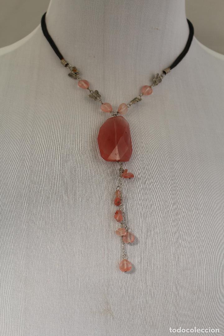 Joyeria: collar cord&oacute;n con quarzo rosa - Foto 1