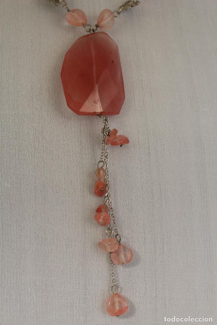Joyeria: collar cord&oacute;n con quarzo rosa - Foto 3