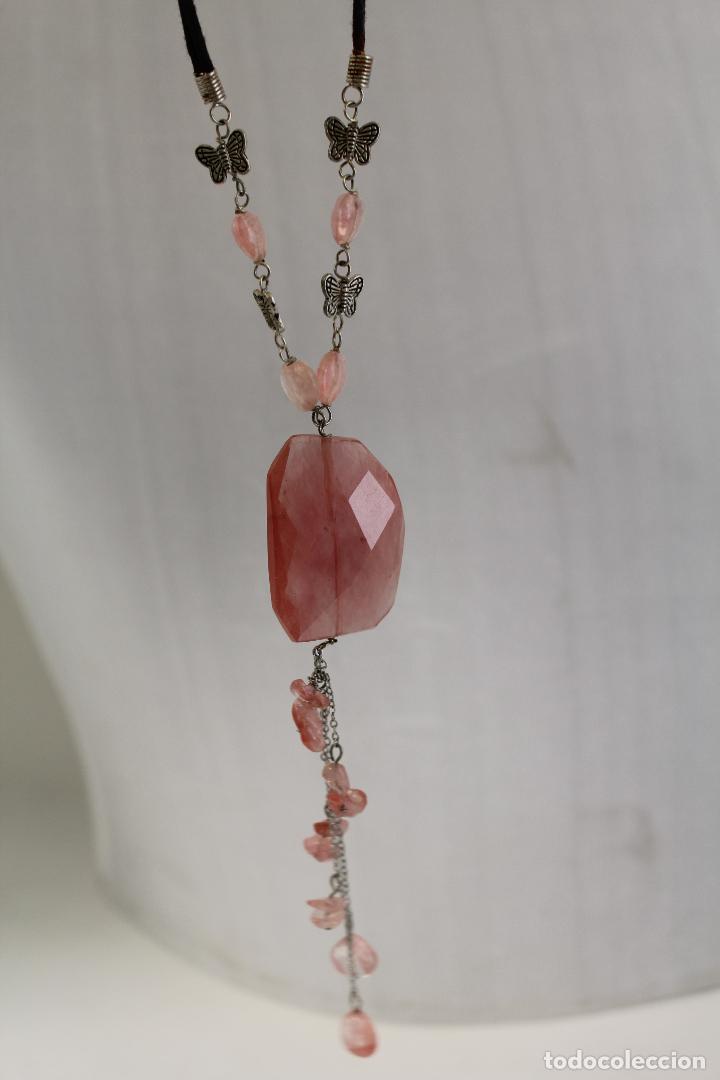 Joyeria: collar cord&oacute;n con quarzo rosa - Foto 4