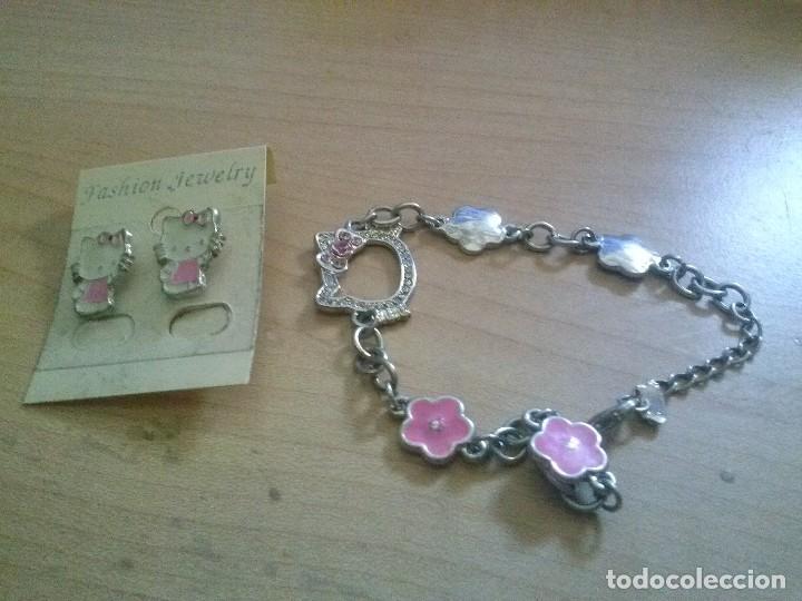 Schmuck: lote de pendientes y pulsera hello kity