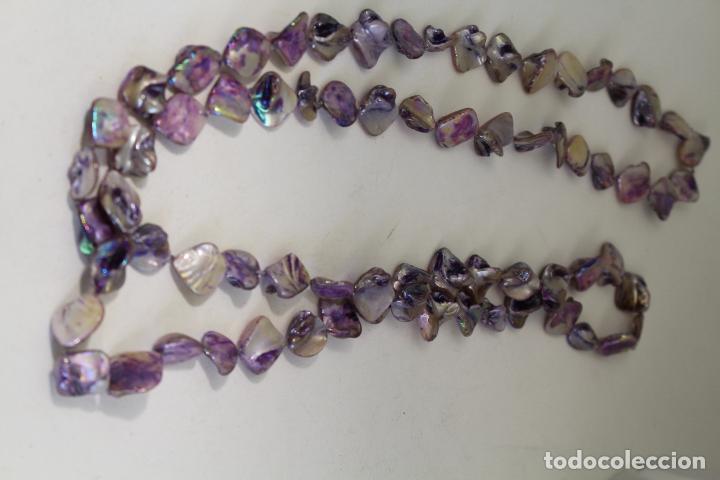 Joyeria: collar doble de nacar fucsia - Foto 2