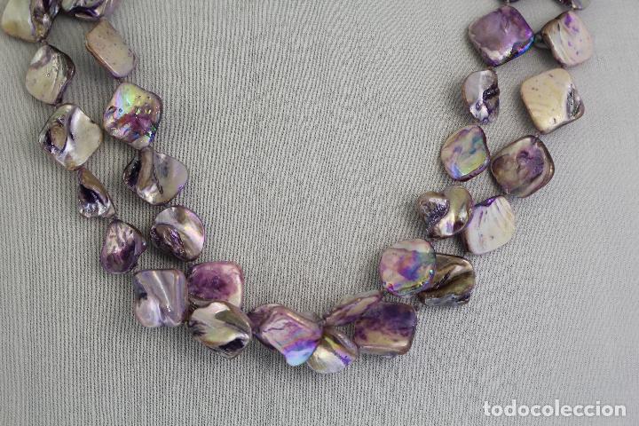 Joyeria: collar doble de nacar fucsia - Foto 3