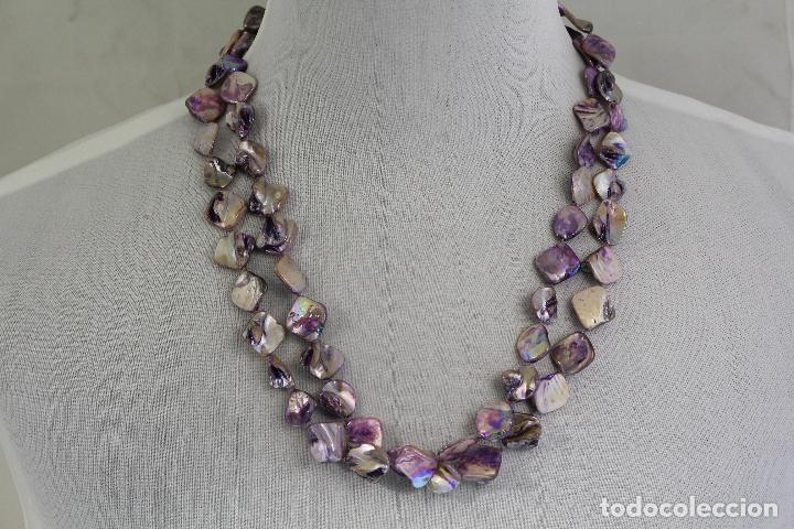 Joyeria: collar doble de nacar fucsia - Foto 4
