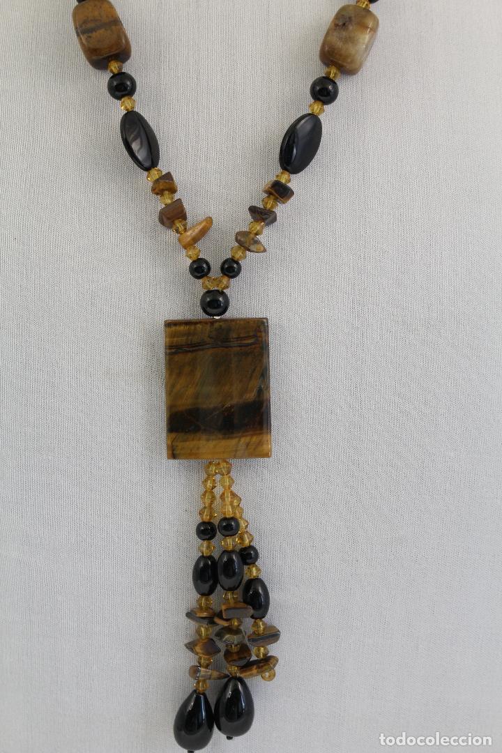 Joyeria: collar ojo de trigre con cuentas de onix - Foto 1