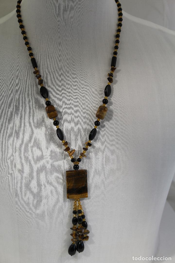 Joyeria: collar ojo de trigre con cuentas de onix - Foto 6