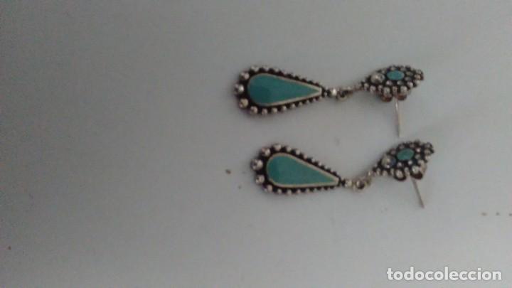 Joyeria: Pendientes de plata labrada y esmalte azul - Foto 3