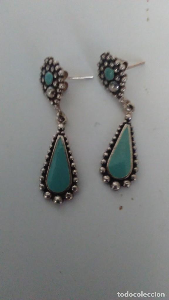 Joyeria: Pendientes de plata labrada y esmalte azul - Foto 4