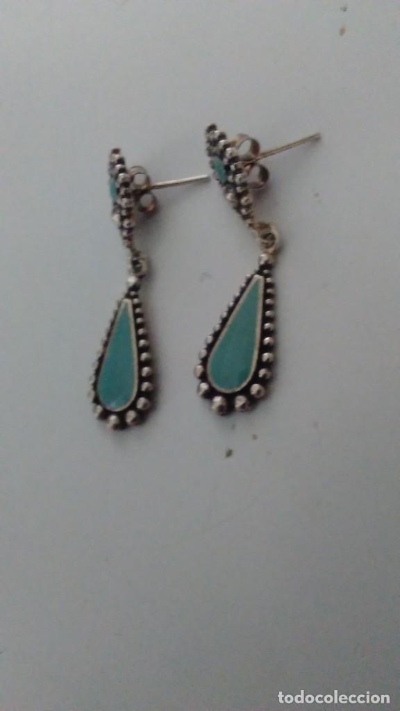 Joyeria: Pendientes de plata labrada y esmalte azul - Foto 6