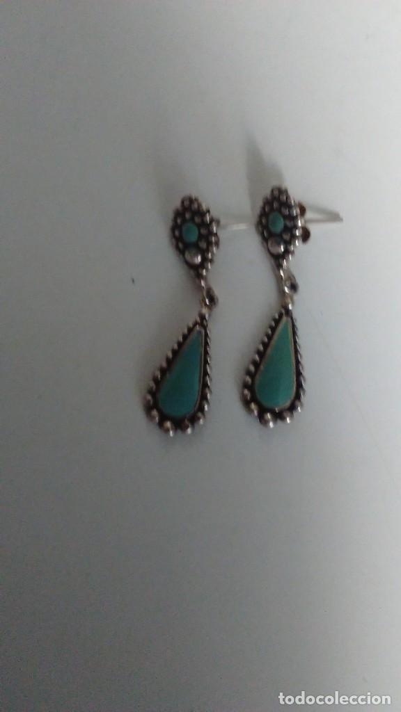 Joyeria: Pendientes de plata labrada y esmalte azul - Foto 8