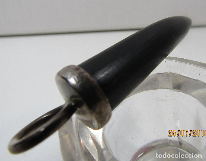 Gioielleria: COLGANTE COLMILLO NEGRO RESINA CON CASQUILLO PLATEADO