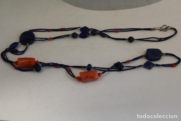 Joyeria: collar largo con lapilazuli y naranja - Foto 4