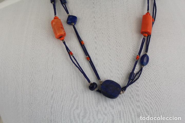 Joyeria: collar largo con lapilazuli y naranja - Foto 6