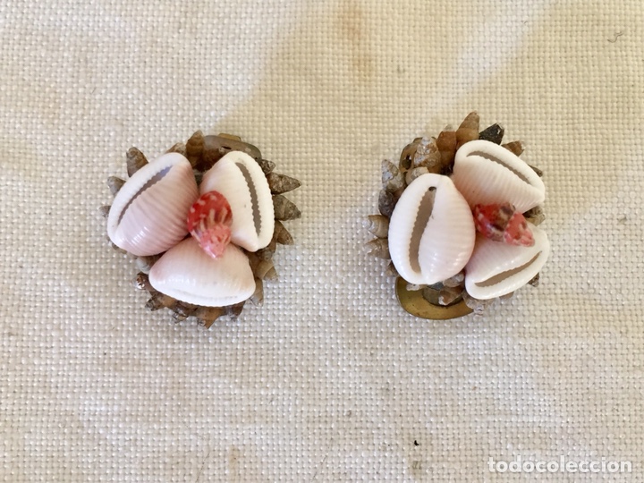 Joyeria: Pendientes vintage a&ntilde;os 40, conchas - Foto 1