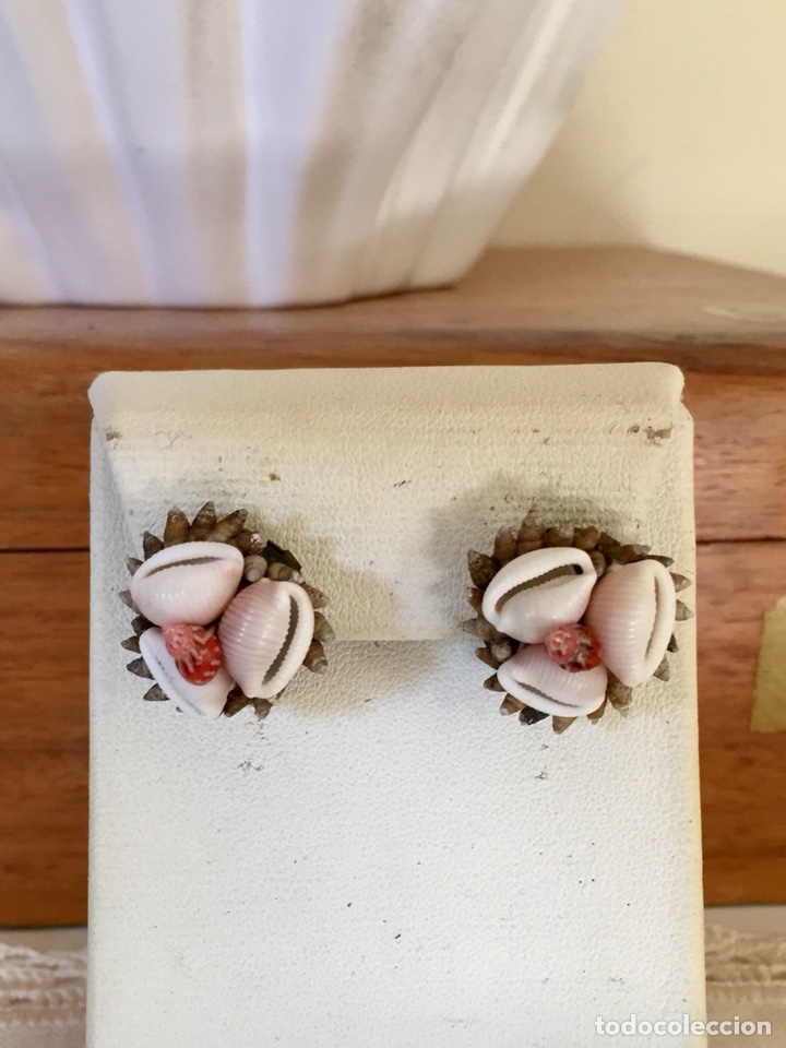 Joyeria: Pendientes vintage a&ntilde;os 40, conchas - Foto 5