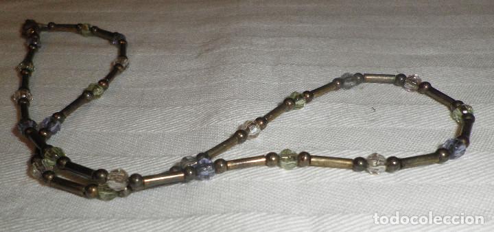 Schmuck: gargantilla collar de metal y piedras transparentes