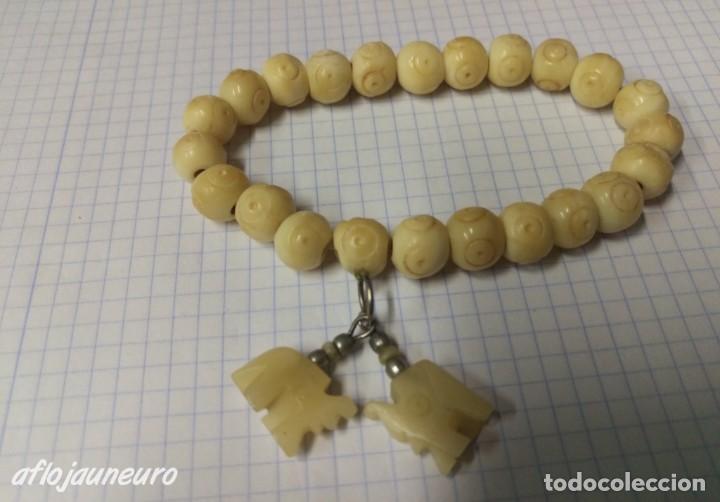 Schmuck: Preciosa pulsera de hueso elastica vintage