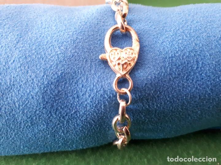 Joyeria: Pulsera Dorada Cierre Candado Forma Coraz&oacute;n - Foto 5