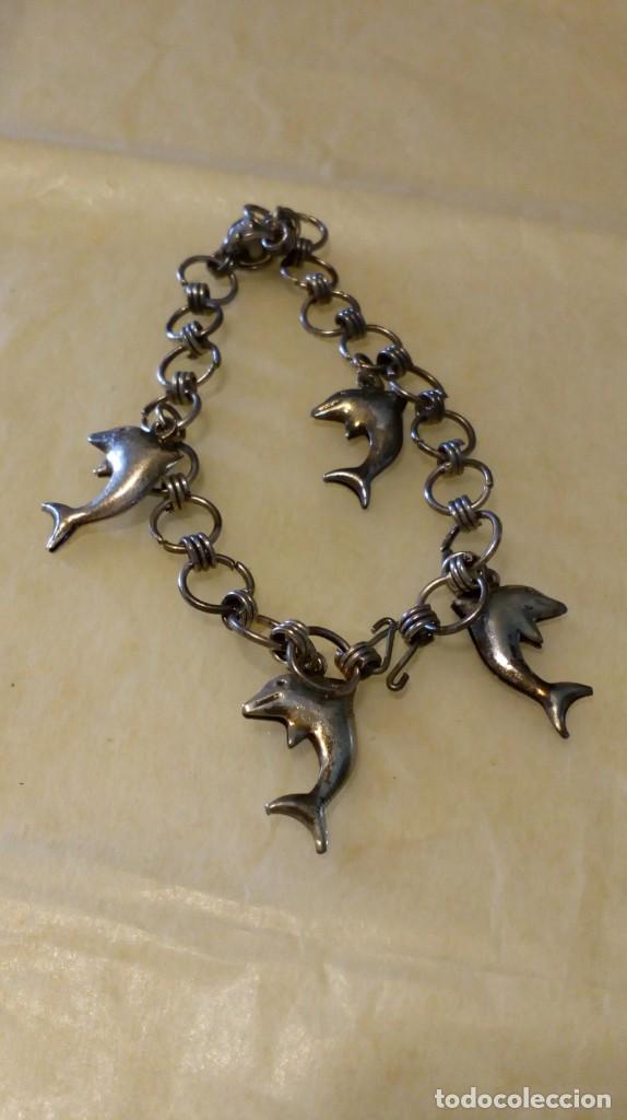 Joyeria: Pulsera plateada de delfines - Foto 5