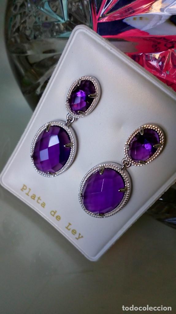 Joyeria: Pendientes de plata y s&iacute;mil amatistas - Foto 6