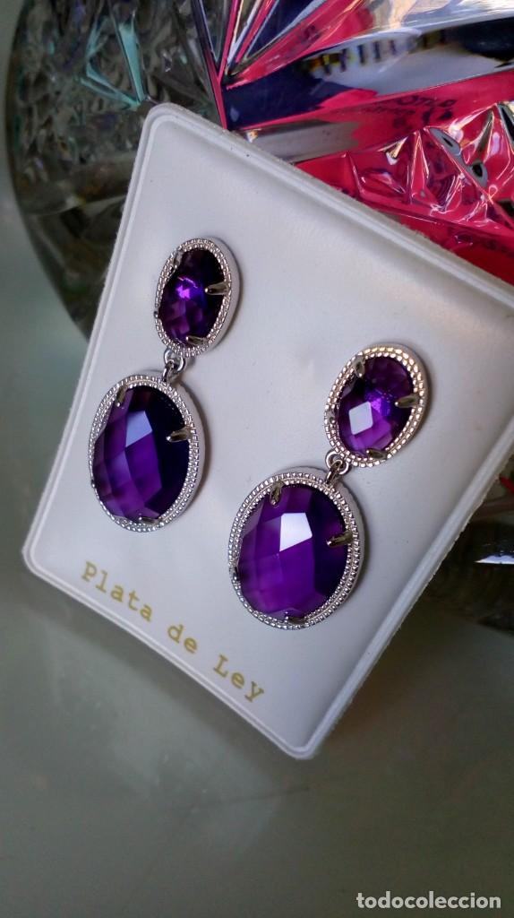 Joyeria: Pendientes de plata y s&iacute;mil amatistas - Foto 7