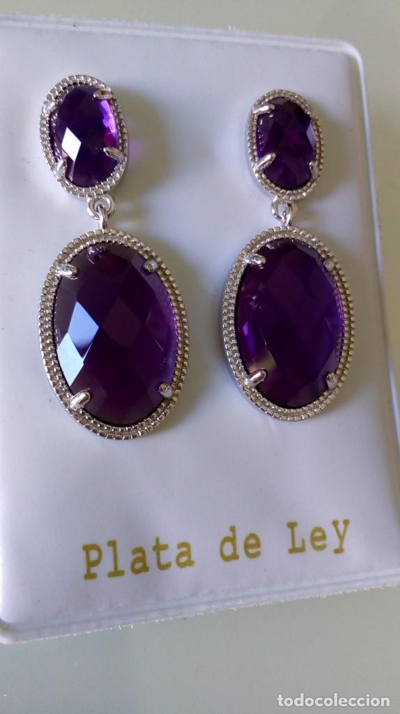 Joyeria: Pendientes de plata y s&iacute;mil amatistas - Foto 8
