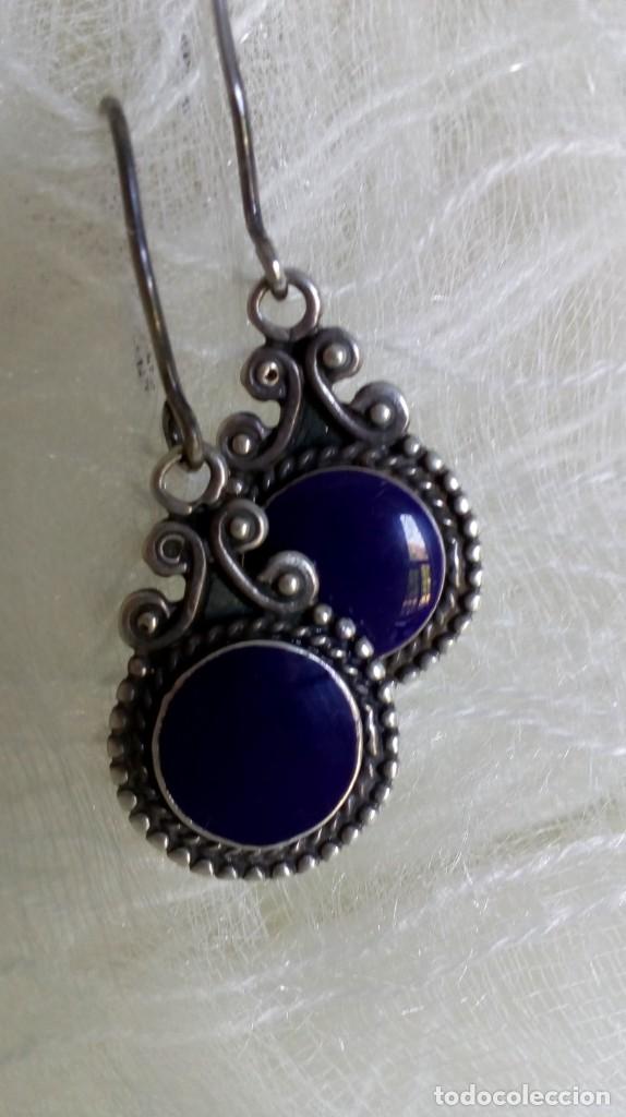 Joyeria: Pendientes de plata y esmalte azul - Foto 5