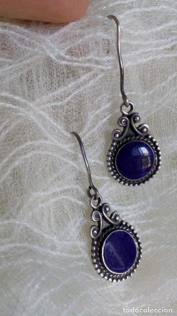 Joyeria: Pendientes de plata y esmalte azul - Foto 6